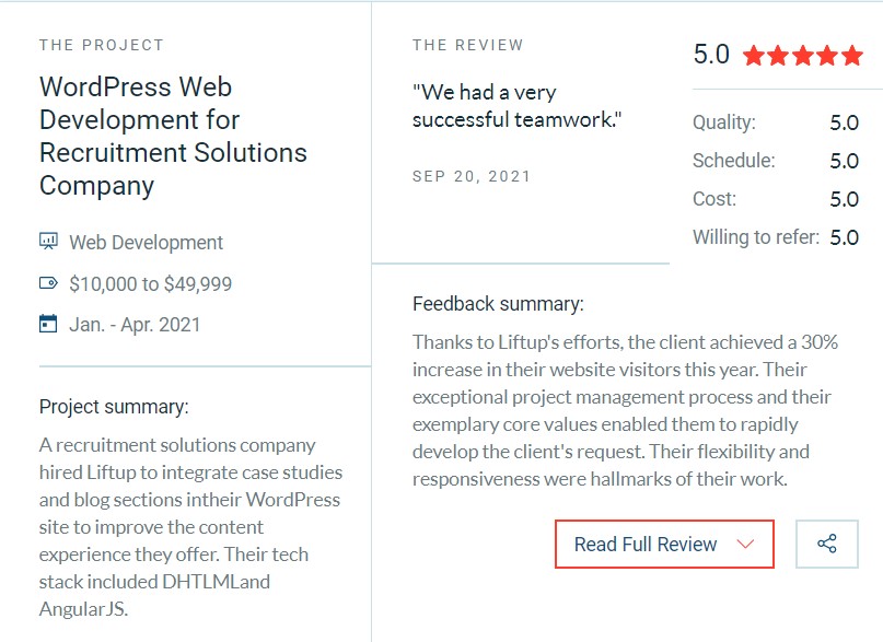 Perfect Five-Star Rating